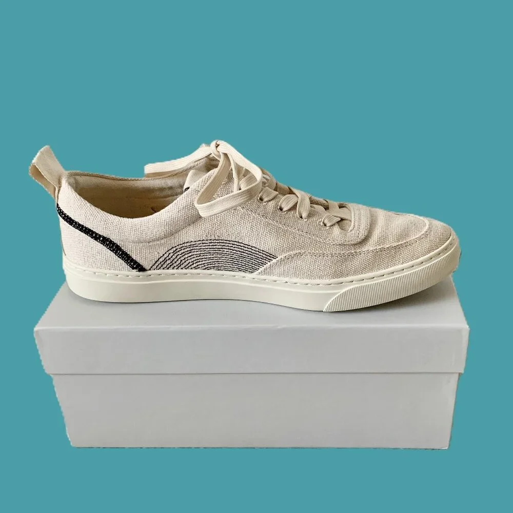 EUC Everlane The Tread-Bare Sneaker, Women's 10, Natural Canvas/Black - Picture 7 of 14